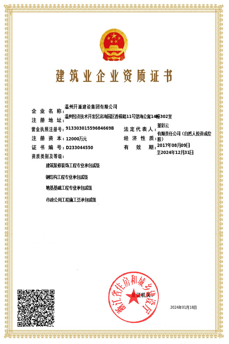 開(kāi)源集團(tuán)市政二級(jí)